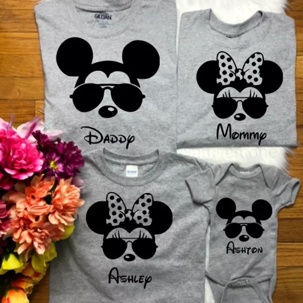 Custom Name Mickey or Minnie theme Vacation Tops